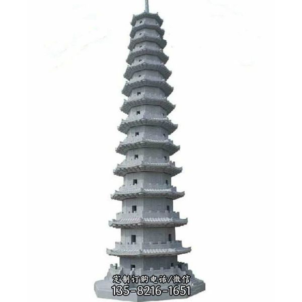 寺廟供奉戶外大型大理石石雕佛塔雕塑（5）