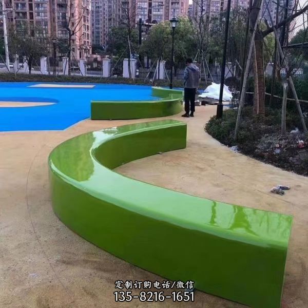 商場玻璃鋼彩繪坐凳 公園廣場休閑座椅雕塑（2）