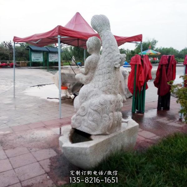 中式石雕噴泉造型支持雕刻戶外噴泉雕塑（4）