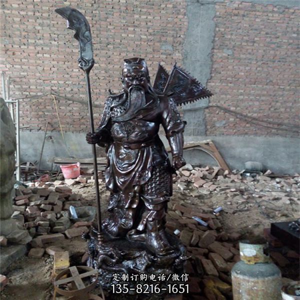 寺廟銅雕立式大型景觀關公雕塑（1）