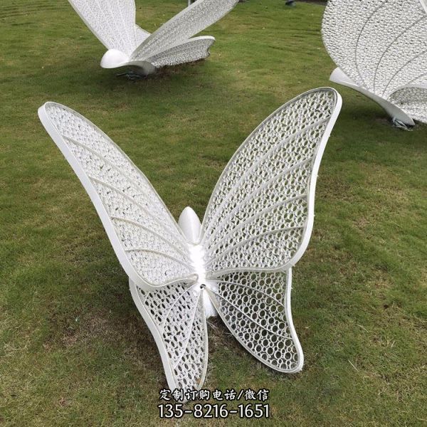 加工定做不銹鋼鏤空蝴蝶雕塑 園林景觀擺件（1）