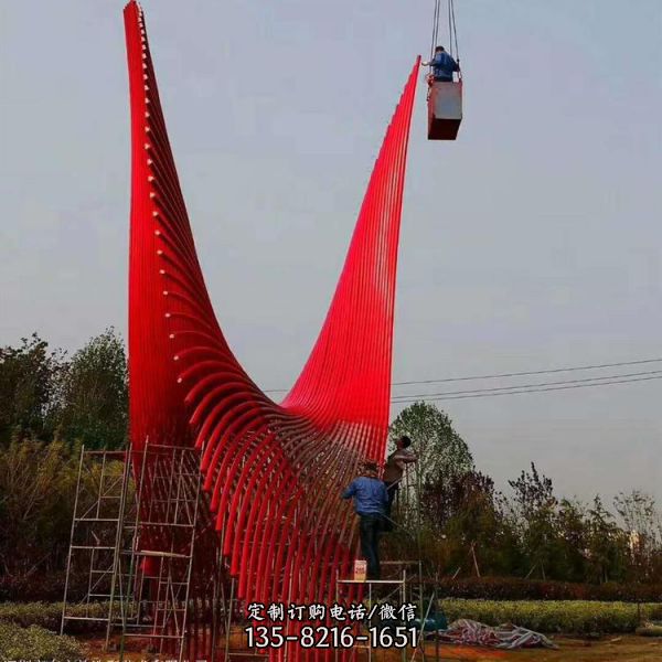 不銹鋼創(chuàng)意景觀戶外大型紅色擺件