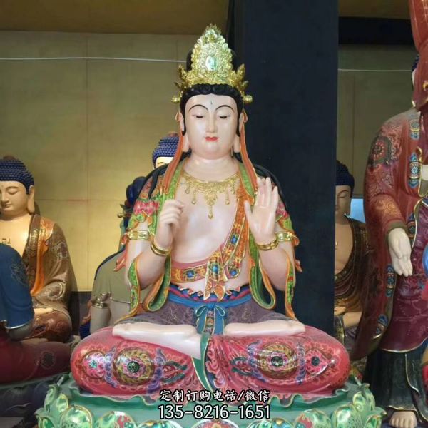 寺院擺放玻璃鋼彩繪觀世音佛像（2）