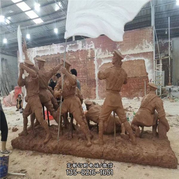 仿銅古代人像雕塑體育館門口美陳（2）