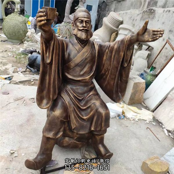 仿銅古代人像雕塑體育館門口美陳（5）