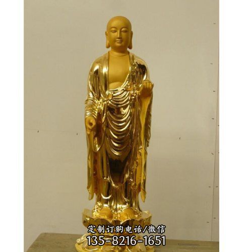 寺廟景點大型玻璃鋼漆金定制地藏王雕塑 （4）