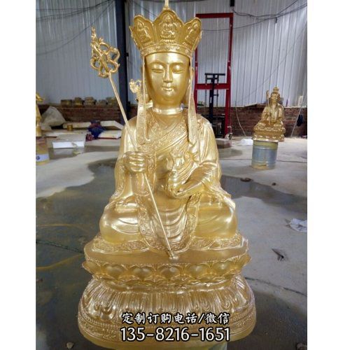 寺廟景點大型玻璃鋼漆金定制地藏王雕塑 （5）
