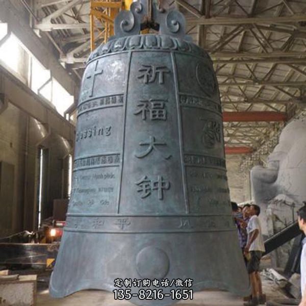銅雕戶外景觀寺廟大型銅鐘雕塑（4）