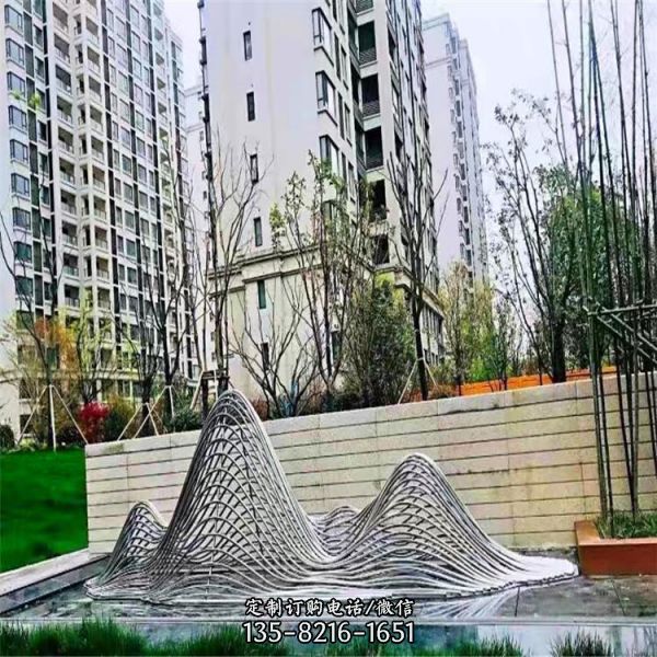 酒店園林雕塑 不銹鋼抽象戶外景觀擺件（5）