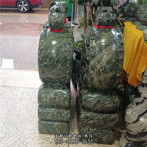 庭院門口仿古做舊門鼓石墩子擺件擺設抱鼓石雕塑（3）