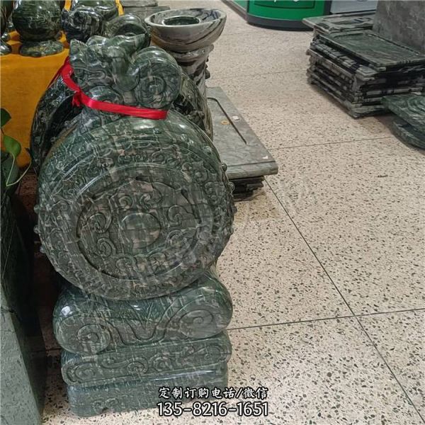 庭院門口仿古做舊門鼓石墩子擺件擺設抱鼓石雕塑（4）