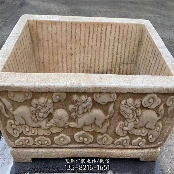 家居庭院仿古雕刻 老石槽舊水槽 雕塑（2）