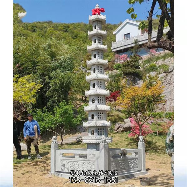景區寺院擺放大理石雕刻舍利佛塔（4）