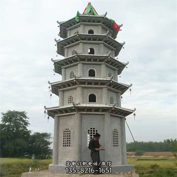 景區寺院擺放大理石雕刻舍利佛塔（7）