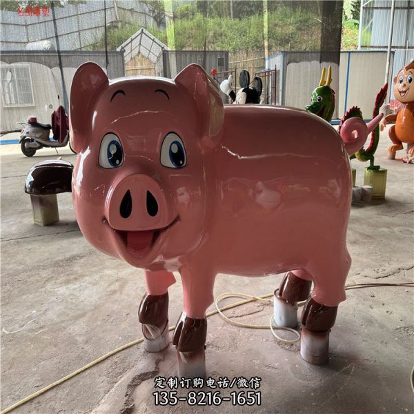 玻璃鋼彩繪卡通農場創意動物雕塑（3）