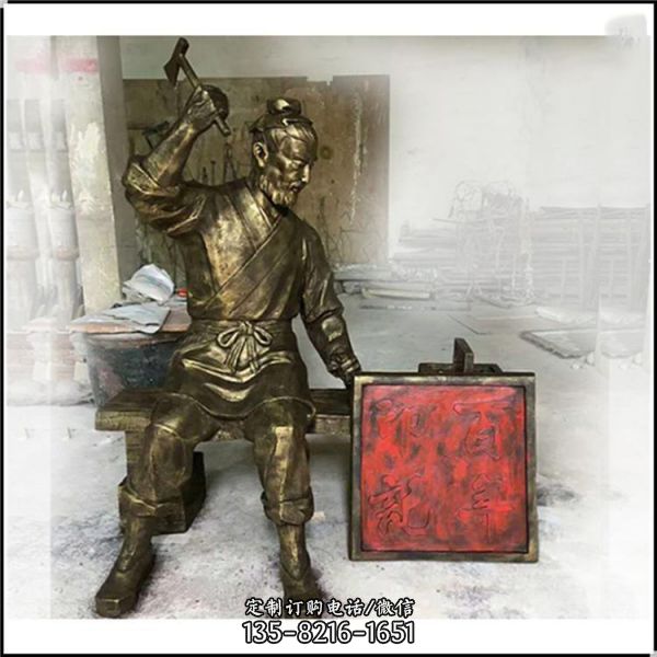 古代農耕人物民俗文化情景人物主題景觀雕塑（5）