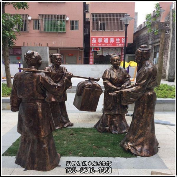古代農耕人物民俗文化情景人物主題景觀雕塑（3）
