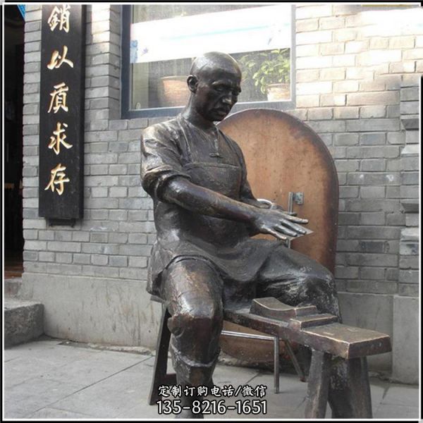 古代農耕人物民俗文化情景人物主題景觀雕塑（6）