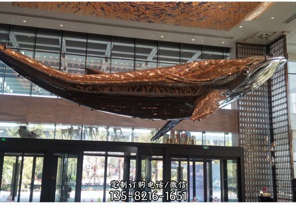大型不銹鋼抽象海豚雕塑園林廣場戶外擺件（5）