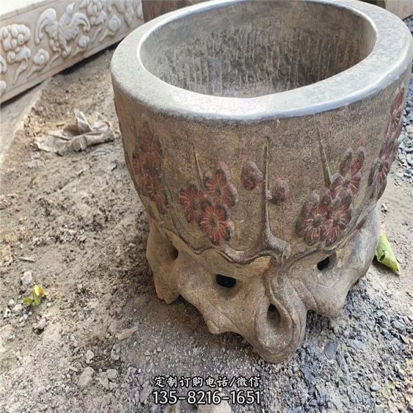 戶外水景園林雕塑擺件仿古做舊花盆雕塑（2）