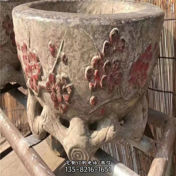 戶外水景園林雕塑擺件仿古做舊花盆雕塑（3）