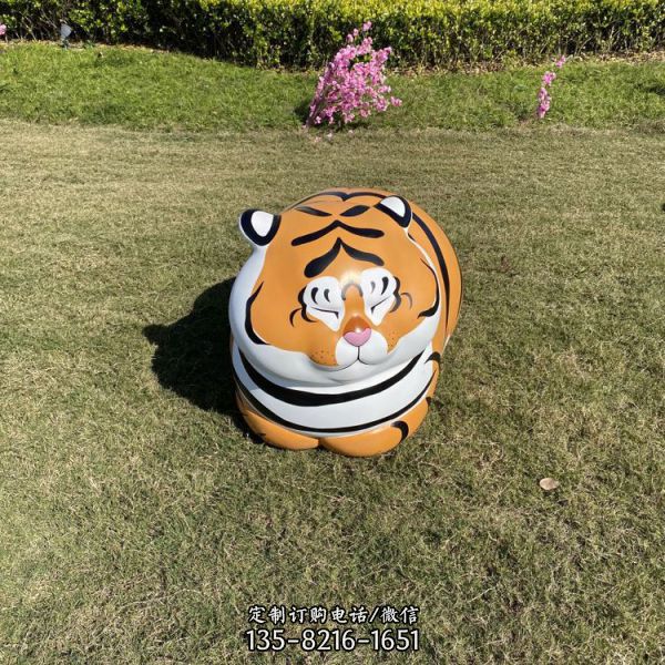 虎年吉祥物擺件新春生肖動物裝飾擺件卡通老虎雕塑（5）