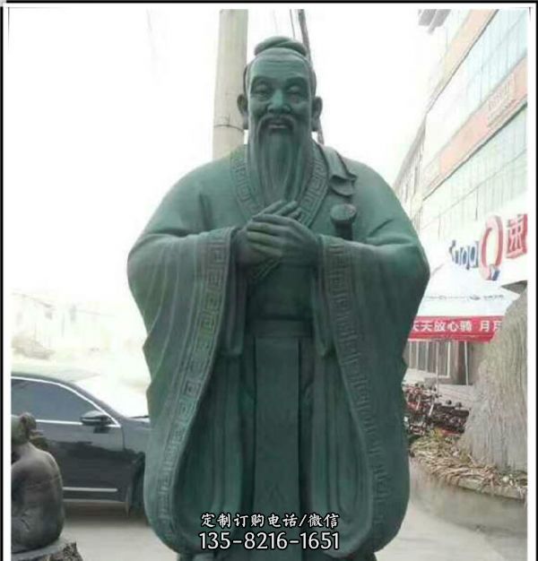 廣場學校擺放大型鑄銅歷史學家孔子雕像（4）