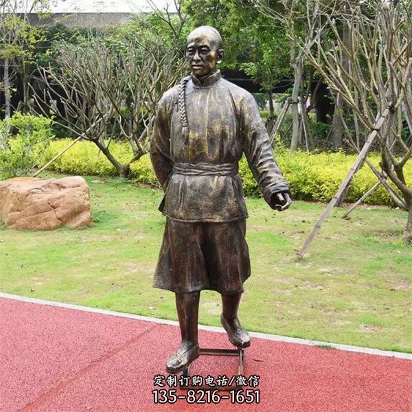  玻璃鋼古銅人像銅雕人物雕塑廠家雕塑（1）