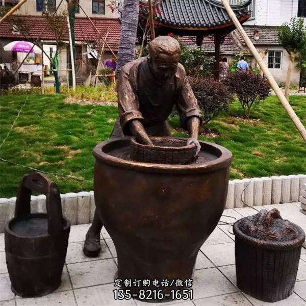 玻璃鋼古銅人像銅雕人物雕塑廠家雕塑（4）