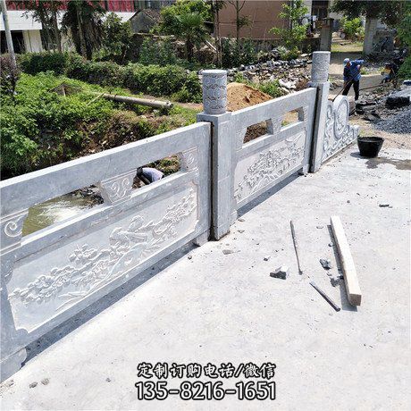 城市河道擺放鏤空花崗巖石雕欄桿（2）