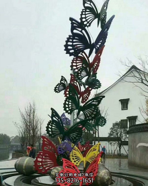 公園景觀不銹鋼蝴蝶雕塑園林景觀擺件（4）