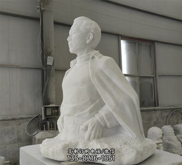 漢白玉石雕焦裕祿半身像校園名人人物漢白玉石像擺件雕塑（5）
