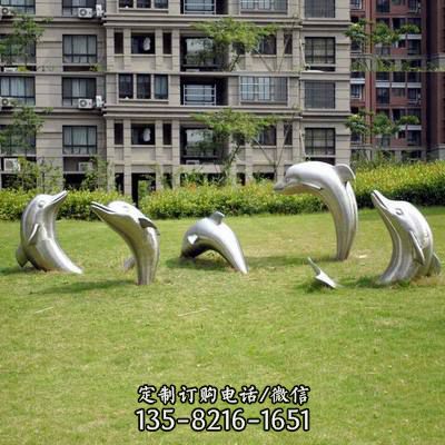 不銹鋼金屬鏡面海豚雕塑廣場海豚雕塑擺件 （3）