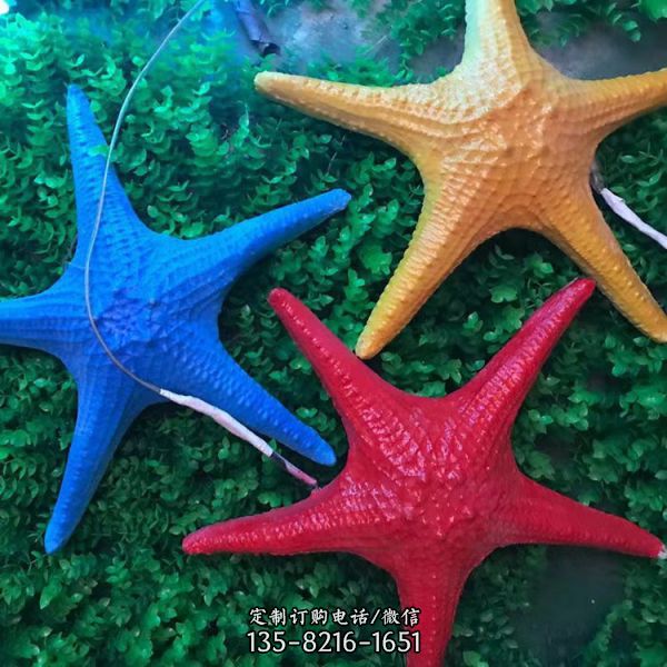 戶外仿真海洋生物玻璃鋼彩繪海星夜晚照明擺件雕塑（4）
