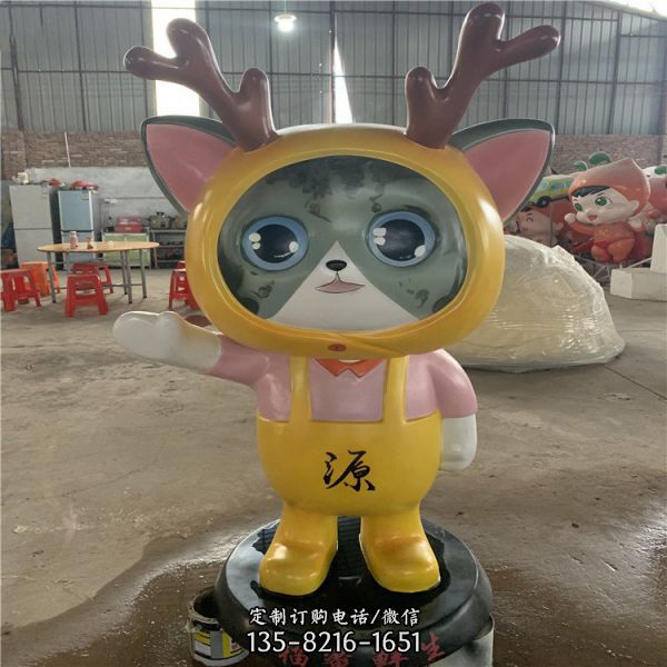 商場美陳裝飾擺件玻璃鋼卡通動物公仔雕塑（4）