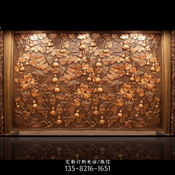 展廳紫銅大型浮雕屏風壁畫雕塑擺件（4）