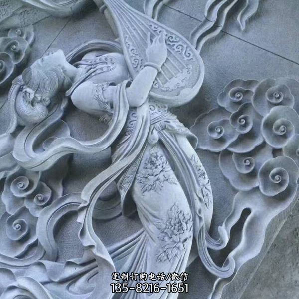 廣場立體墻壁畫照壁浮雕石雕青石寺廟石雕擺件（4）
