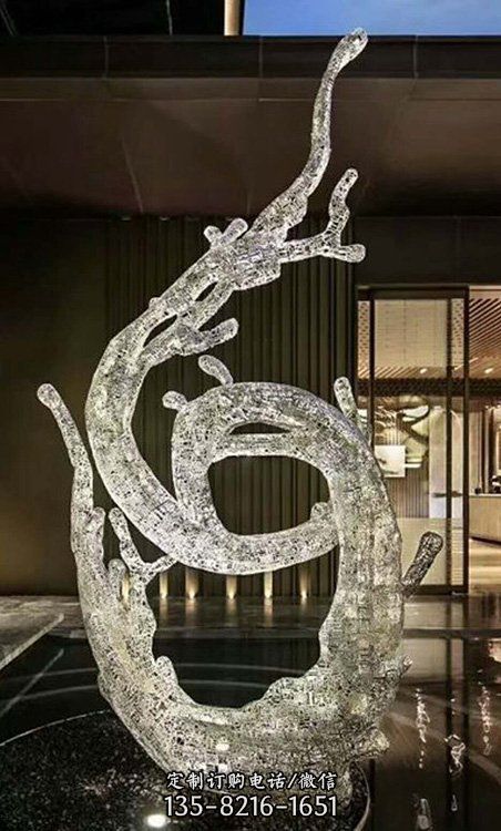 公園創意景觀擺件不銹鋼鏤空發光雕塑擺件（4）
