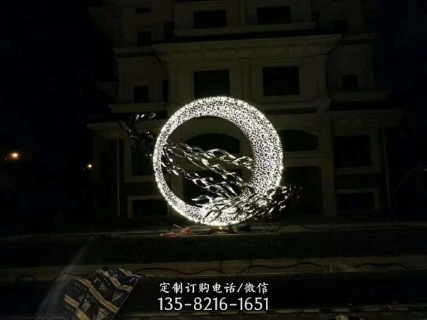 公園創意景觀擺件不銹鋼鏤空發光雕塑擺件（2）