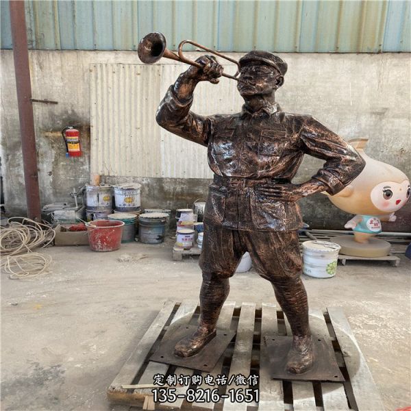 校園玻璃鋼仿銅彩繪園林景觀人物雕塑（3）
