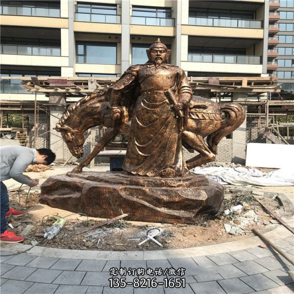 校園玻璃鋼仿銅彩繪園林景觀人物雕塑（4）