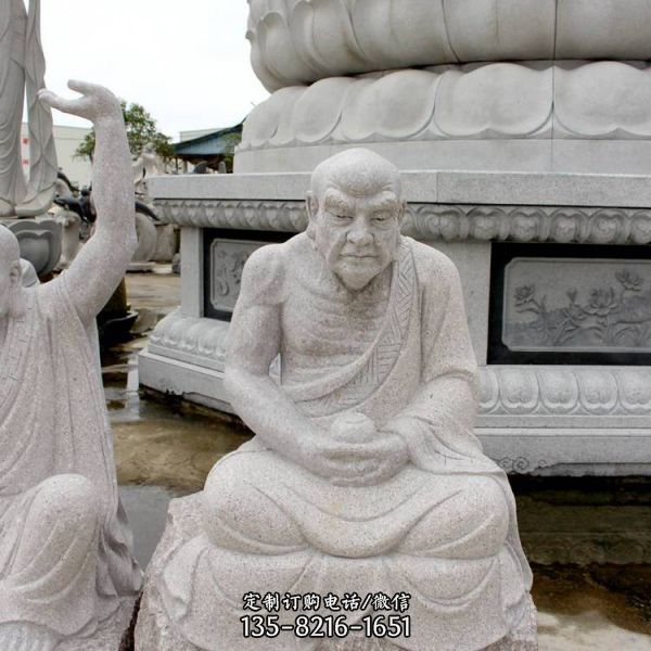 仿古羅漢石雕 花崗巖小沙彌擺件雕塑（4）