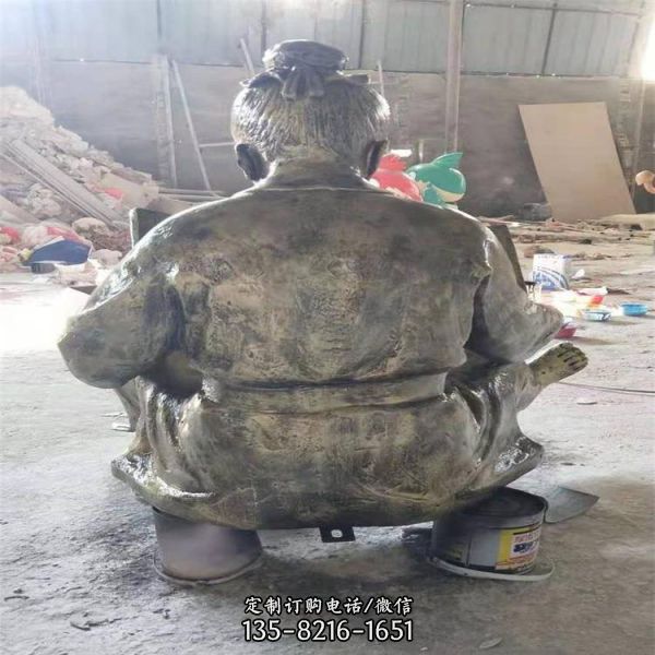 玻璃鋼仿古學習看書人物雕塑學院景觀擺件（5）