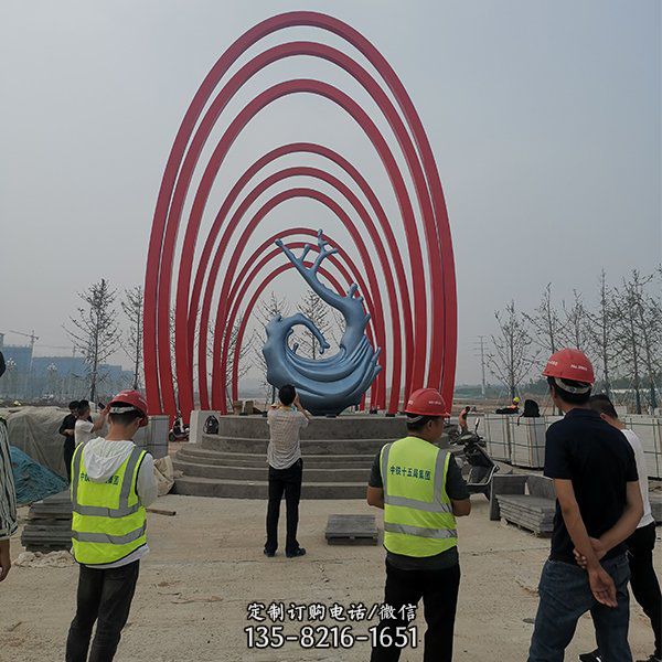 異形不銹鋼創意城市標志景觀雕塑（4）