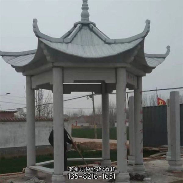 公園庭院休閑花崗巖仿古建涼亭石雕（5）