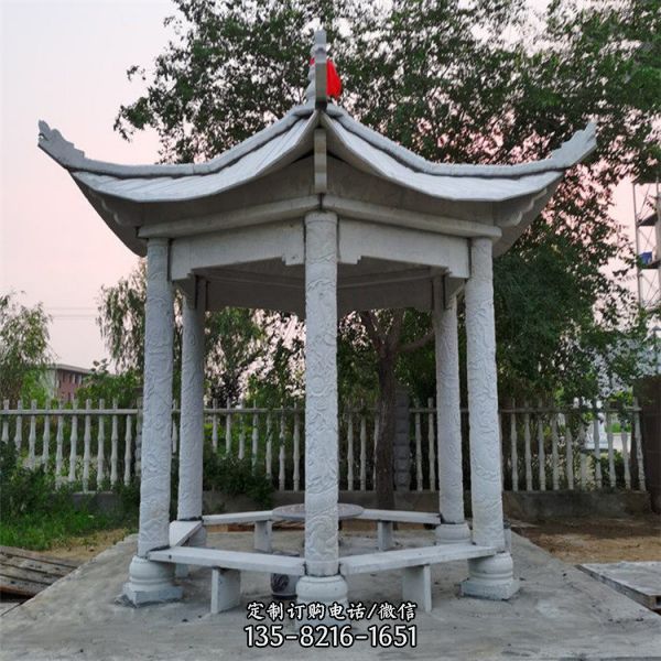 公園庭院休閑花崗巖仿古建涼亭石雕（3）