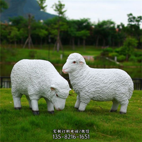 園林廣場擺放玻璃鋼動物人物景觀雕塑（3）