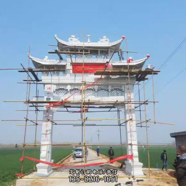 村莊 大理石石雕大型牌坊雕塑（5）