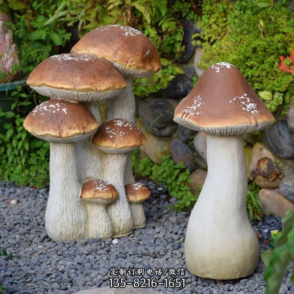生態園植物景觀擺件玻璃鋼仿真蘑菇雕塑（4）