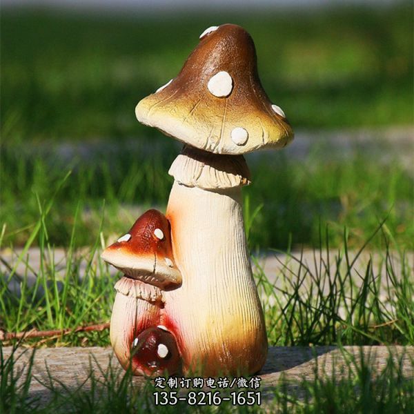 生態園植物景觀擺件玻璃鋼仿真蘑菇雕塑（2）